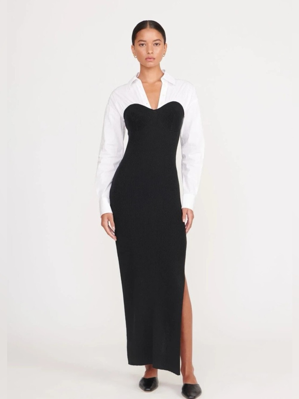 STAUD Hazel Layered Mixed-Media Dress ❤️❤️